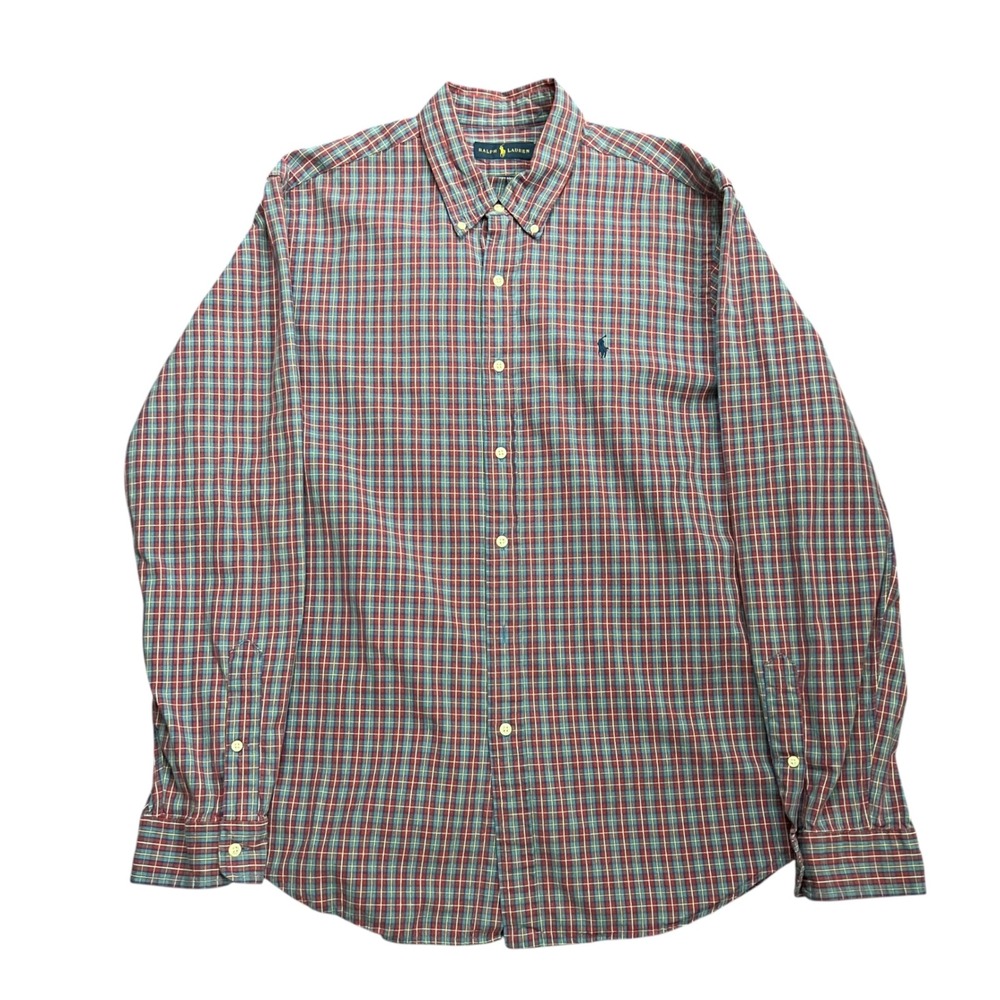 Ralph Lauren Plaid Button Down Shirt XL 90s Grunge Prep Gorpcore